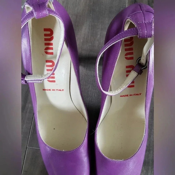 Y2K MIU MIU ARCHIVE Purple Heels Size 38.5 - Picture 7 of 8